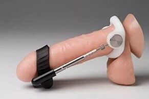 The extender mechanically stretches the penis and increases its size